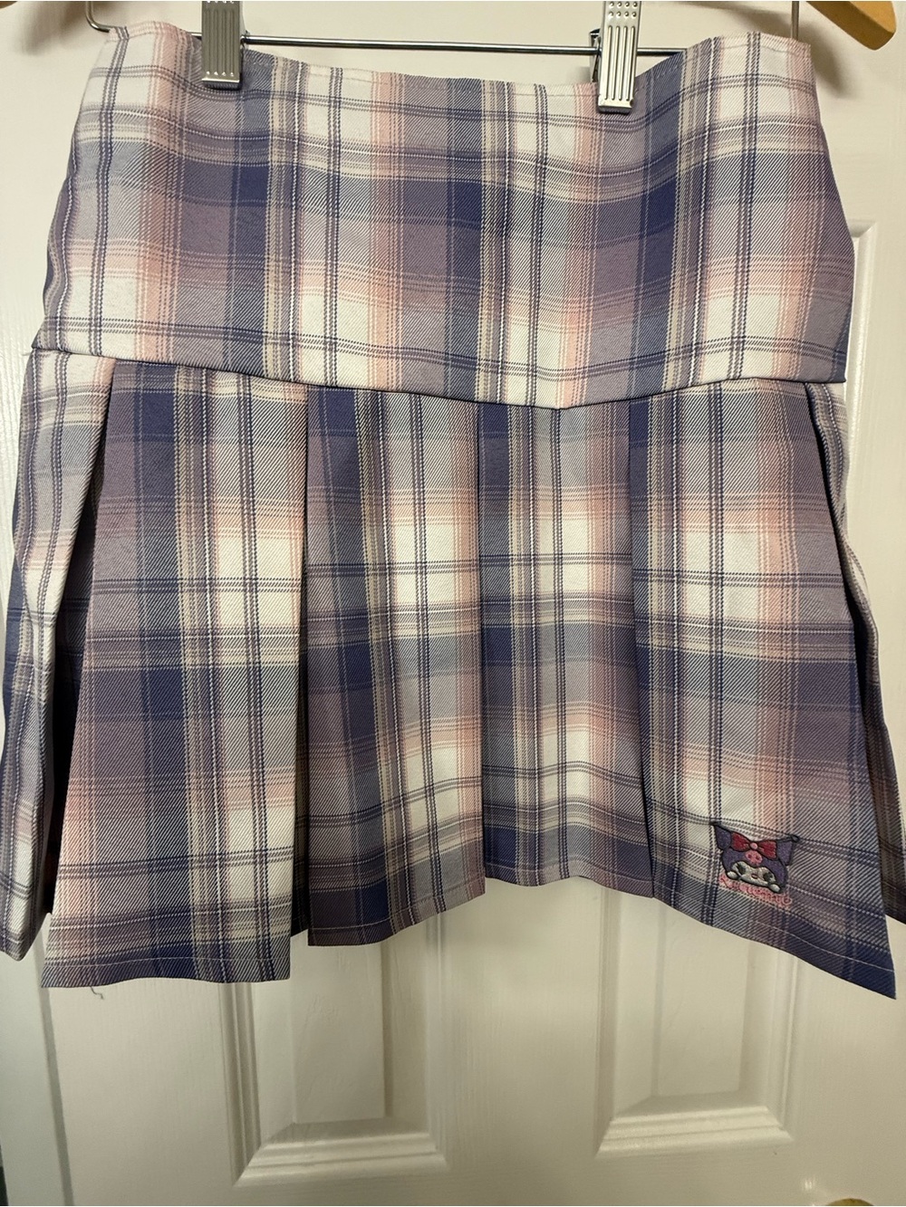 NWT Kuromi Pleated Lavender Plaid Mini Skirt waist 26”